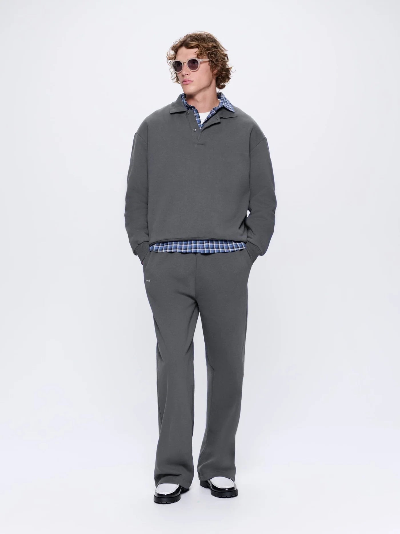 Mens DNA Heavyweight Polo Sweatshirt - Atmosphere Grey