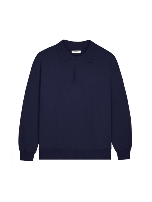 Mens DNA Heavyweight Polo Sweatshirt - Navy