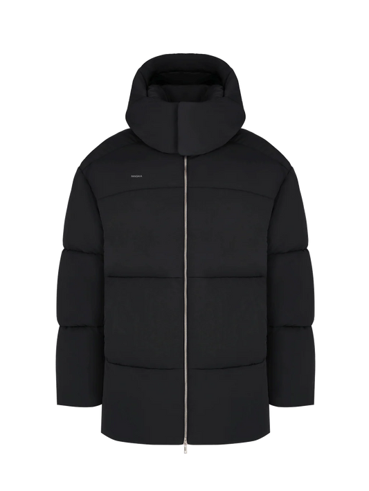 Mens Flower-Warmth Recycled Nylon Long Puffer - Black