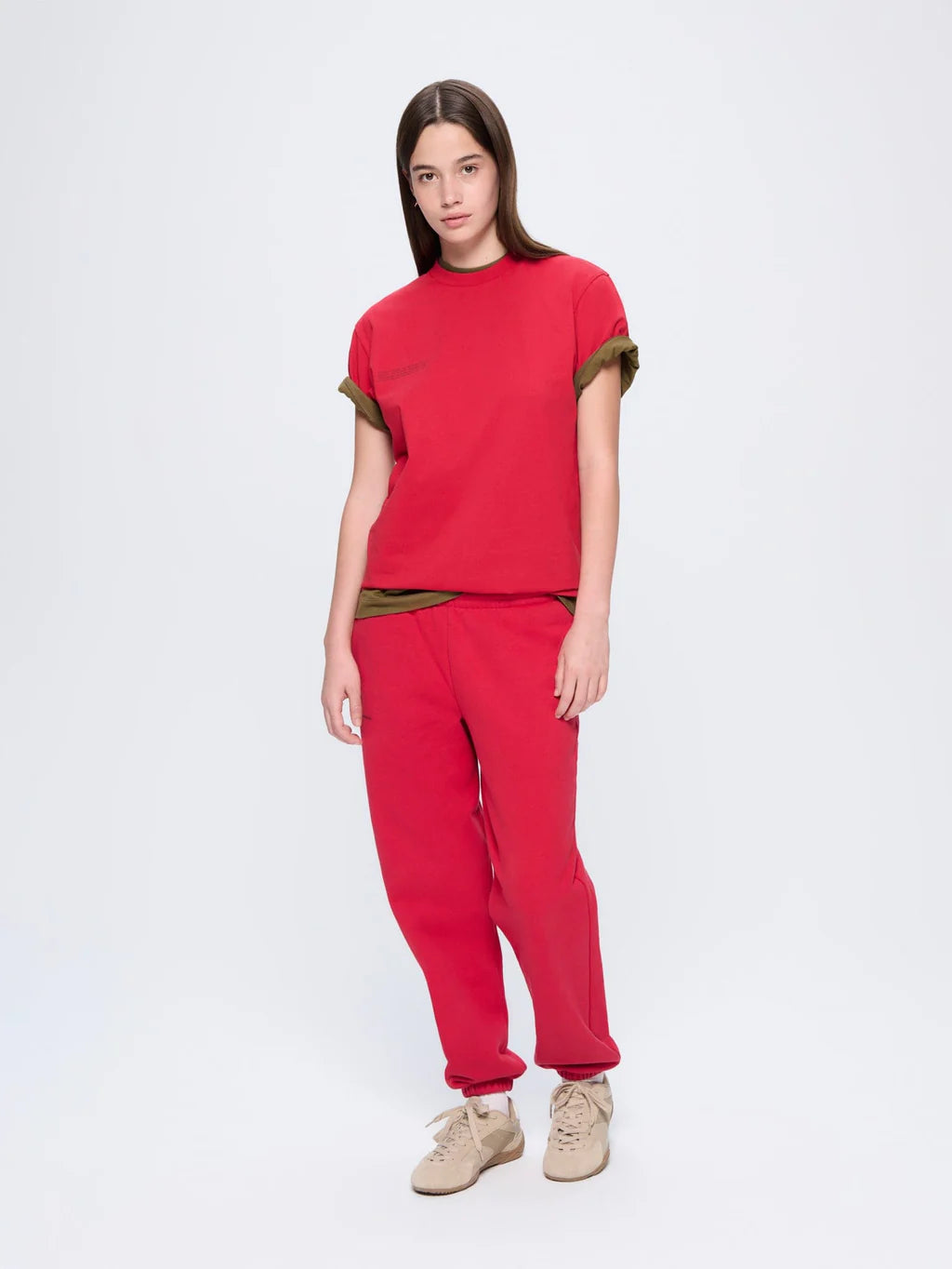 Womens 365 Midweight T-shirt - Goji Red