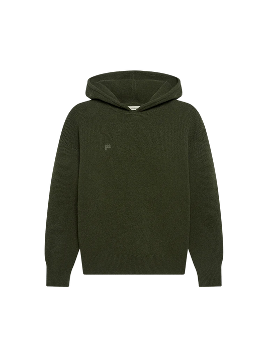 Mens Recycled Cashmere Hoodie - Rosemary Green