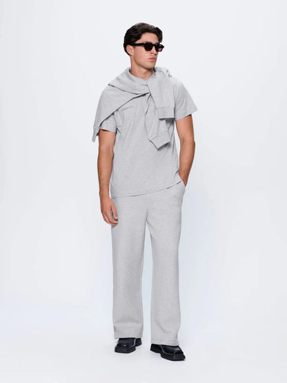 Mens 365 Heavyweight Straight Leg Track Pants - Grey Marl