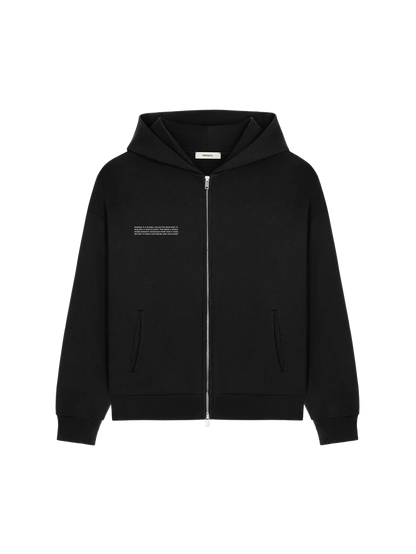 Womens 365 Heavyweight Two-Way Zip-Through Hoodie - Black
