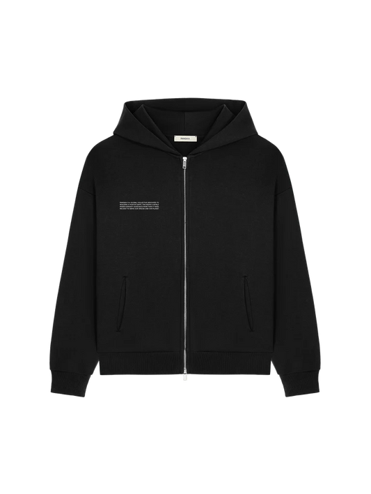 Womens 365 Heavyweight Two-Way Zip-Through Hoodie - Black