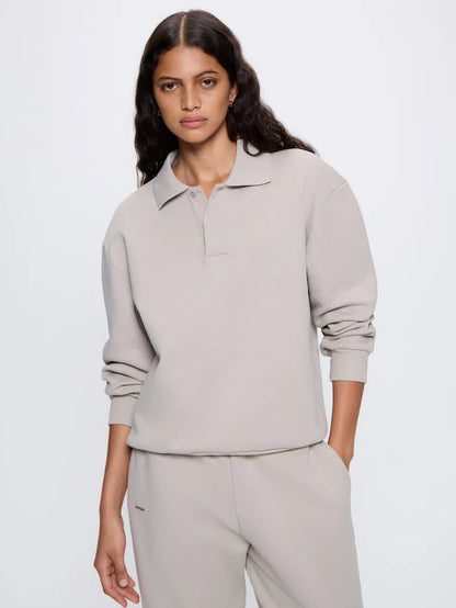 Womens DNA Heavyweight Polo Sweatshirt - Stone