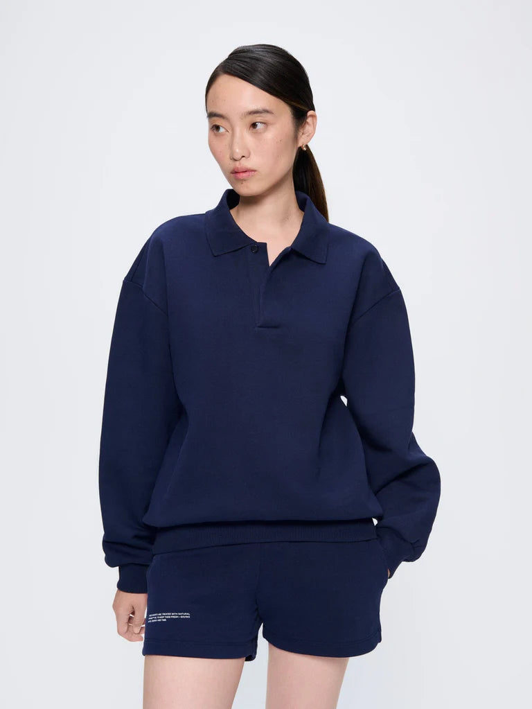Womens DNA Heavyweight Polo Sweatshirt - Navy