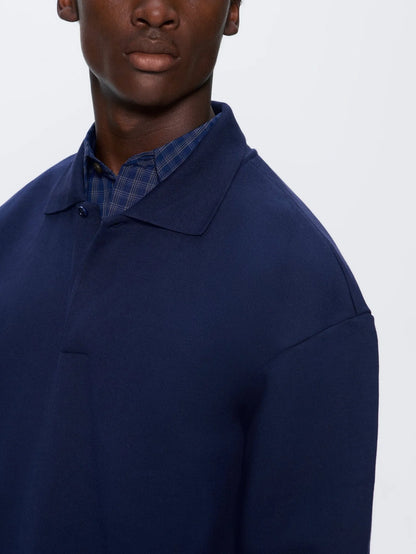 Mens DNA Heavyweight Polo Sweatshirt - Navy