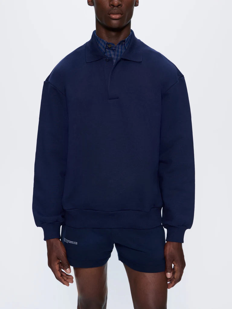 Mens DNA Heavyweight Polo Sweatshirt - Navy