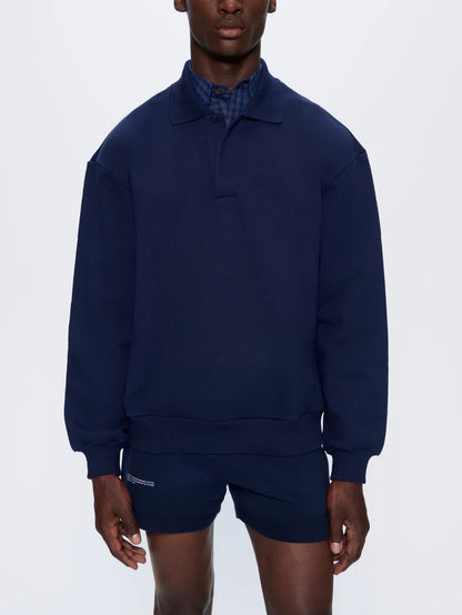 Mens DNA Heavyweight Polo Sweatshirt - Navy