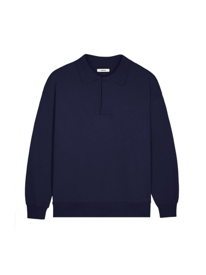 Mens DNA Heavyweight Polo Sweatshirt - Navy