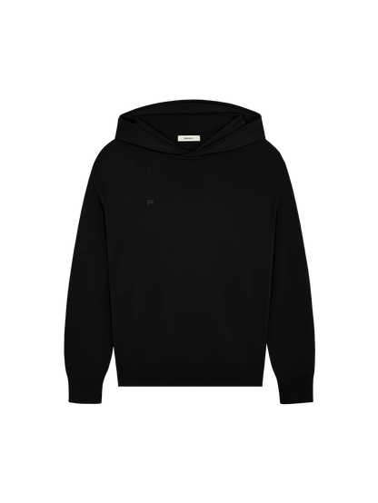 Womens Regenerative Merino Wool Hoodie - Black