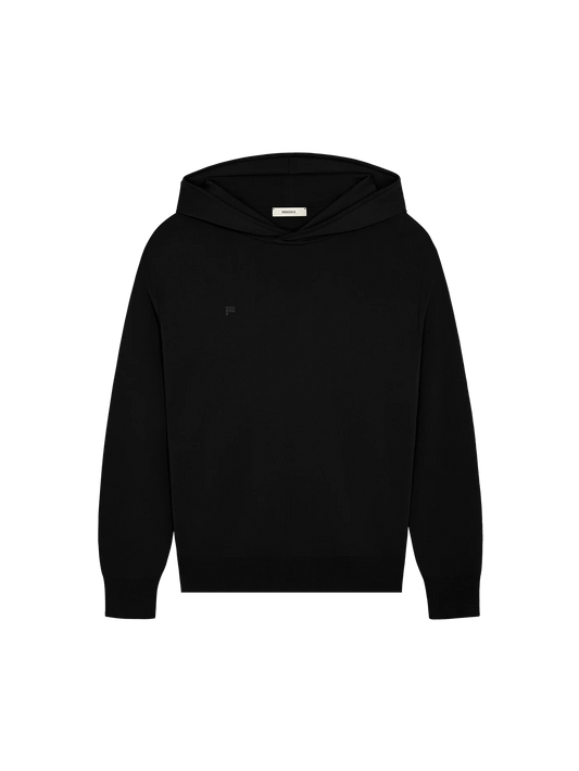 Womens Regenerative Merino Wool Hoodie - Black