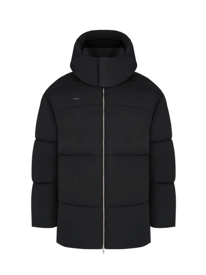 Mens Flower-Warmth Recycled Nylon Long Puffer - Black