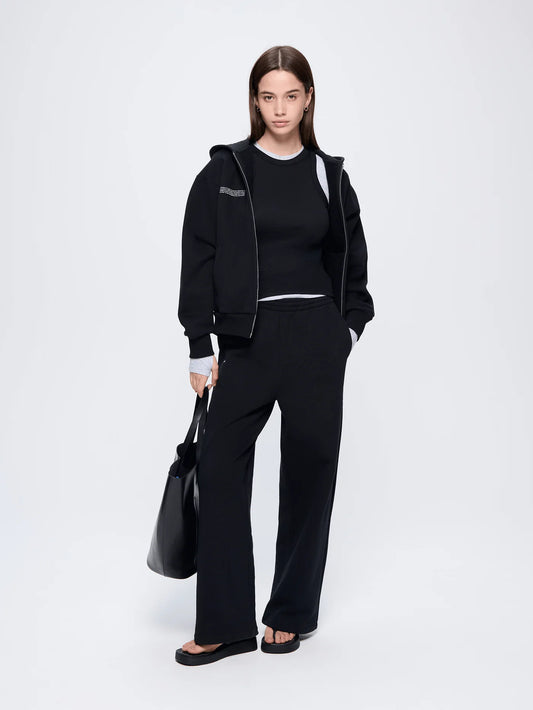 Womens 365 Heavyweight Straight Leg Track Pants - Black