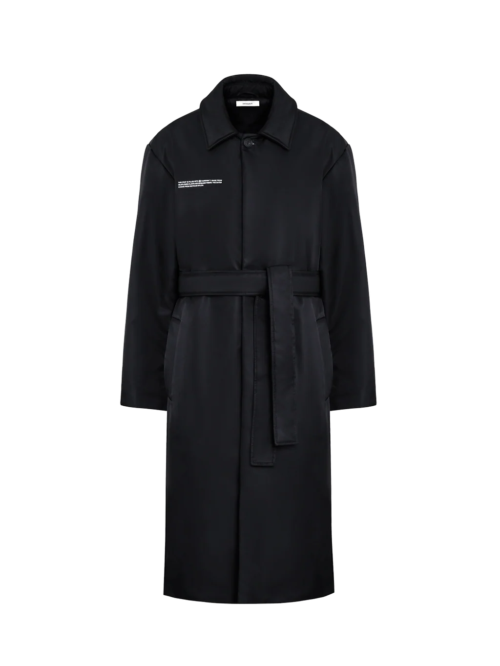 Mens Flower-Warmth Trench Coat - Black