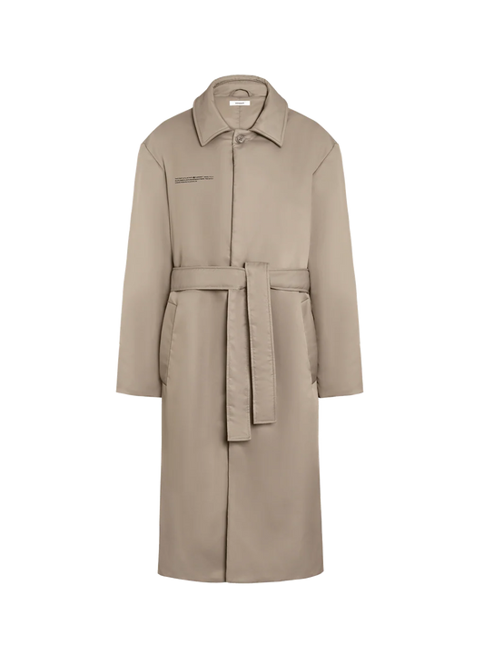 Mens Flower-Warmth Trench Coat - Taupe