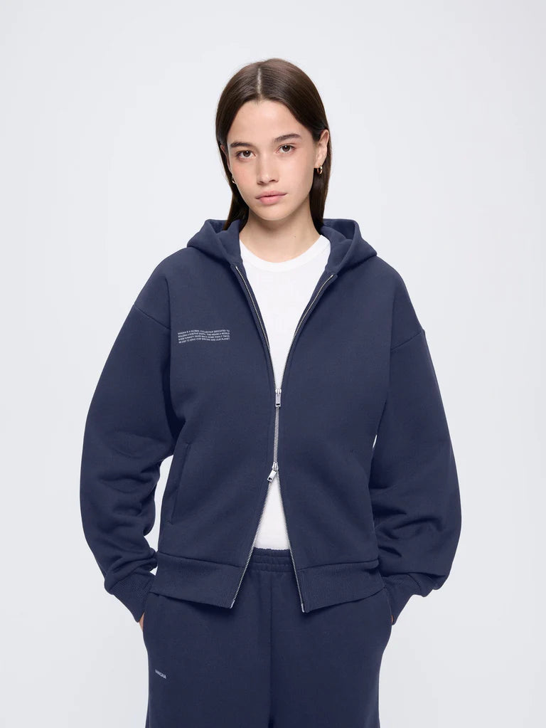 Womens 365 Heavyweight Two-Way Zip-Through Hoodie - Navy