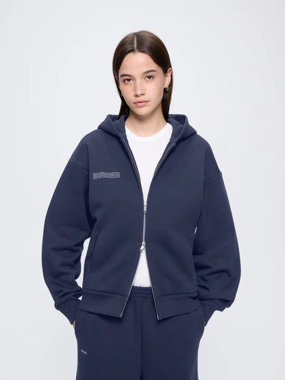 Womens 365 Heavyweight Two-Way Zip-Through Hoodie - Navy