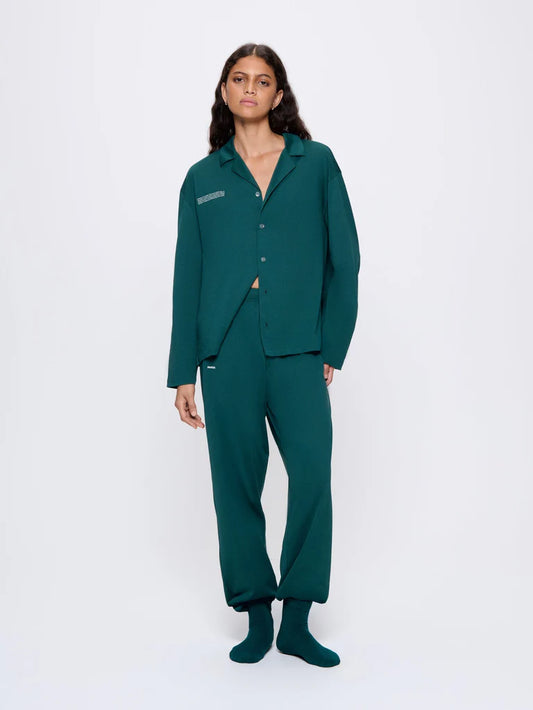 Womens 365 Lightweight Long Pyjama Set - Foliage Green