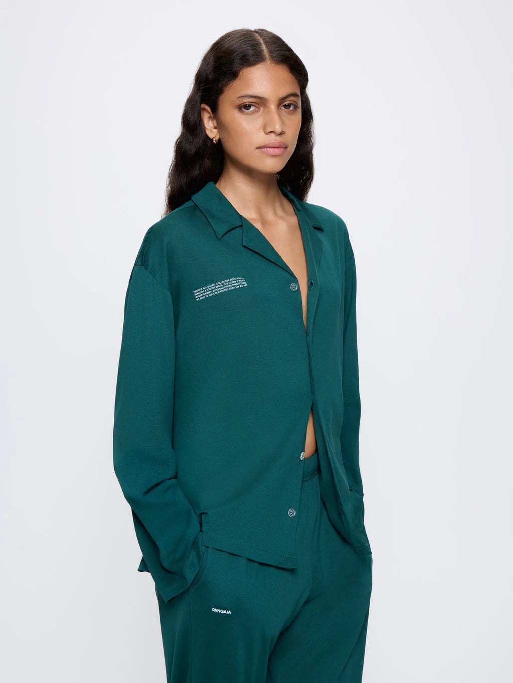 Womens 365 Lightweight Long Pyjama Set - Foliage Green