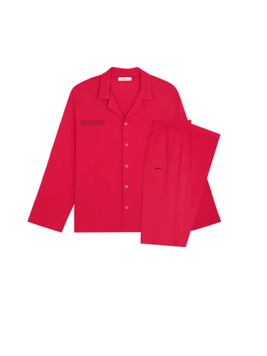 Womens 365 Lightweight Long Pyjama Set - Goji Red