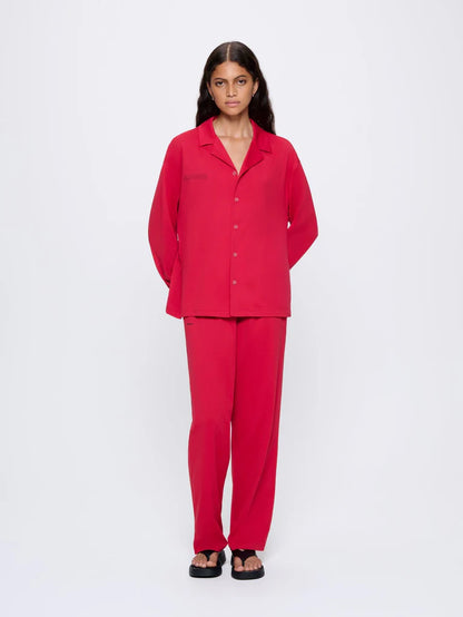 Womens 365 Lightweight Long Pyjama Set - Goji Red
