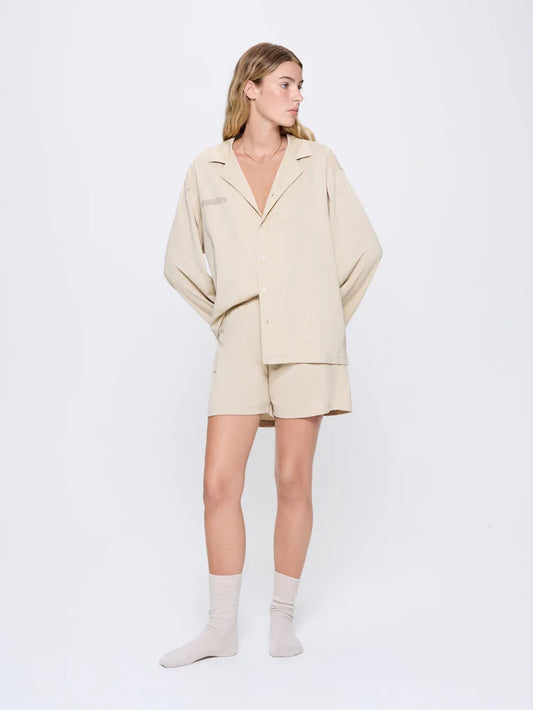 Womens 365 Lightweight Short Pyjama Shorts Set - Maitake Beige