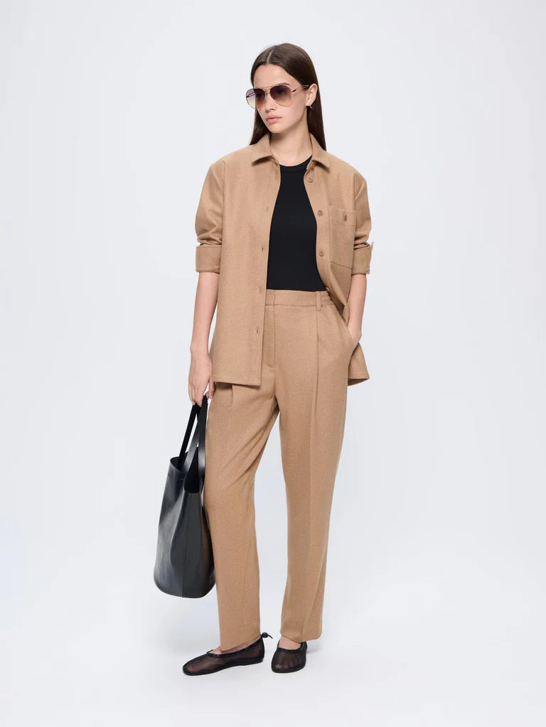 Womens Recycled Wool Trousers - Desert Camel