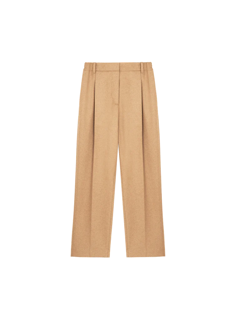 Womens Recycled Wool Trousers - Desert Camel