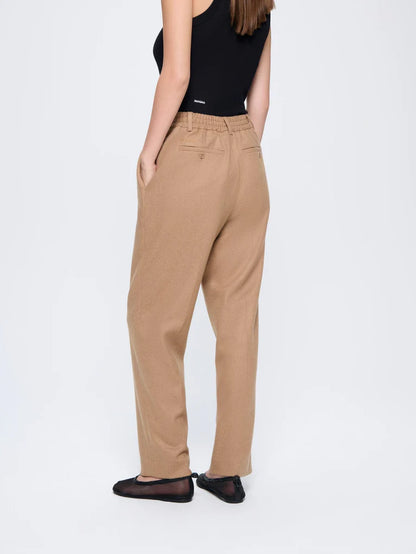 Womens Recycled Wool Trousers - Desert Camel