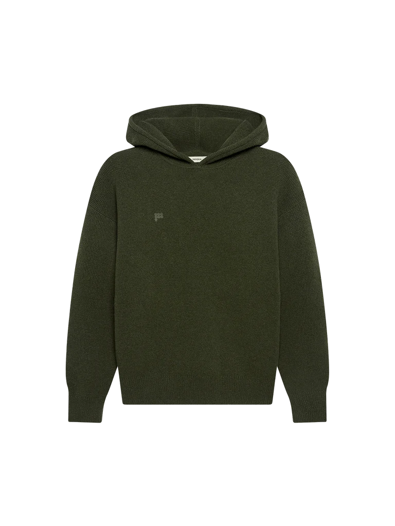 Mens Recycled Cashmere Hoodie - Rosemary Green